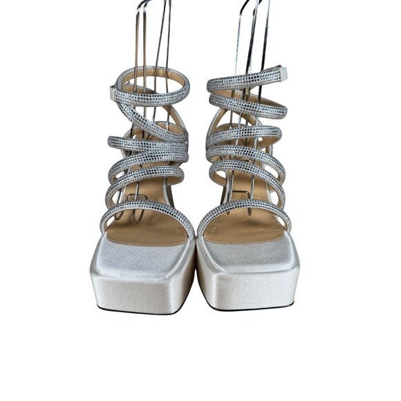 Mach & Mach Sydney 140MM Platform Sandals White Size 39.5 NIB - Picture 3 of 16